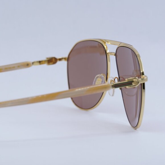 ?️ New Gucci GG1220S 003 Sunglasses - Gold Frame, Cognac Lenses main image 6